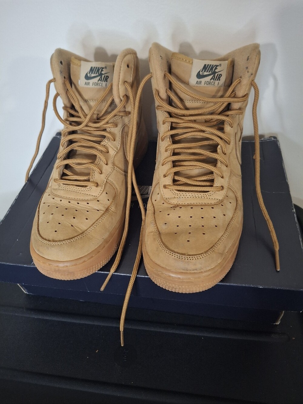 Nike Air Force 1 High '07 WB Flax Wheat Gum Sneakers Men's 7 Women's 8.5 807617-